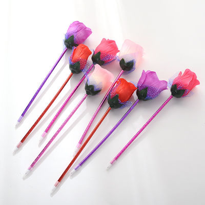 Blue Ink Color Custom Plastic Rose Flower Ballpoint Pen for Office School Writing