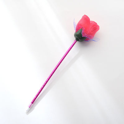 Blue Ink Color Custom Plastic Rose Flower Ballpoint Pen for Office School Writing