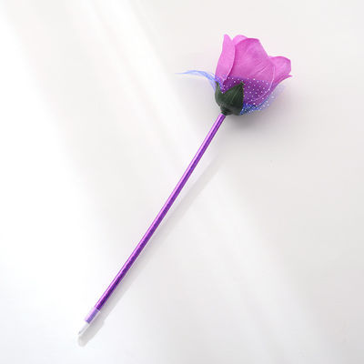 Blue Ink Color Custom Plastic Rose Flower Ballpoint Pen for Office School Writing