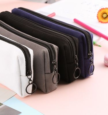 Customized Logo Acceptable Fashion Cartoon Canvas Pen Bag for Junior High School Pupils