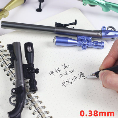 Gel-Ink Toy Gun Shape Writing Pens for Stationery 0.38mm Black Ink 240M Writing Length