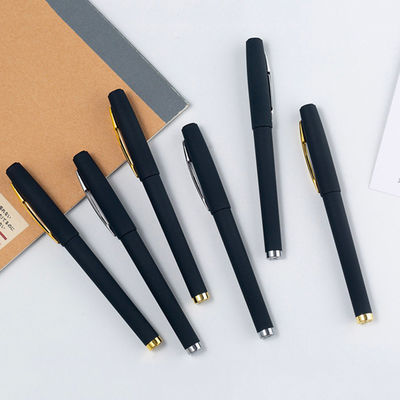 Corporate Advertising Black Metal Gel Ink Pen with Custom Logo and 240M Writing Length