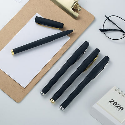 Corporate Advertising Black Metal Gel Ink Pen with Custom Logo and 240M Writing Length