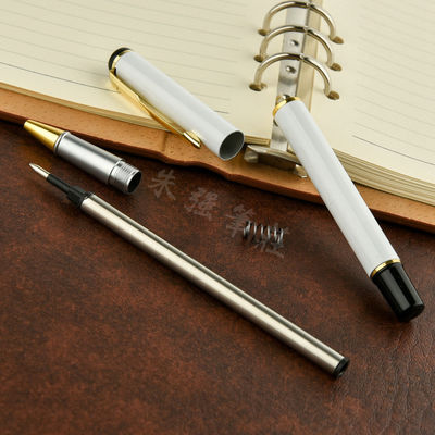 Novelty Ballpoint Pen Black Metal Signature Pen for Spot Supplies Laser Engraving Logo Free Advertising