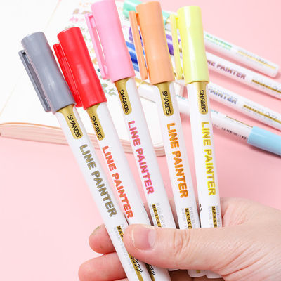 Double line outline pen 9 colors marker highlighter color marker fluorescence pen
