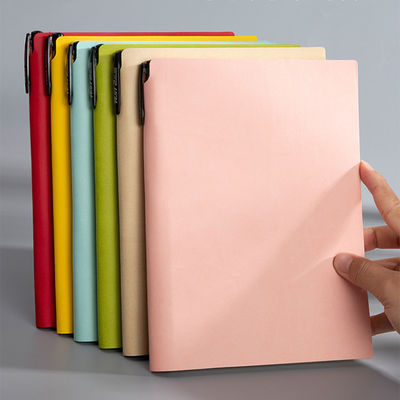 Customized Paper Business Logo Printed Debossed Soft Black PU Planner A5 Leather Notebooks