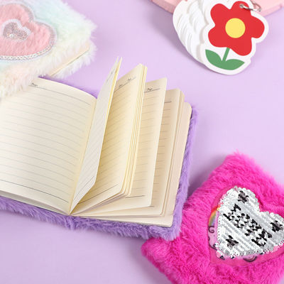 Soft Cover 2022 Craft Cartoon Animal Plush Unicorn Fluffy Notebook for Girls 4 Colors