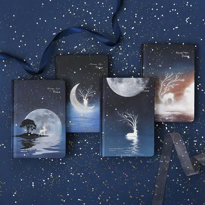 Customized Logo 2022 Creative Luminous Deer Hardback Stationery Gift Notebook Diary Set