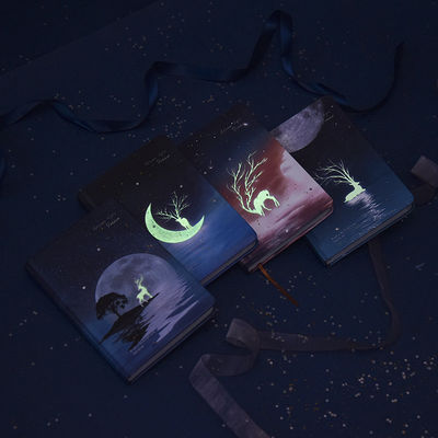 Customized Logo 2022 Creative Luminous Deer Hardback Stationery Gift Notebook Diary Set