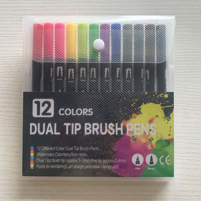 12/24/36/48/60/80/100 Colors Fineliners Water Color Art Markers Pen Dual Tip Brush Set