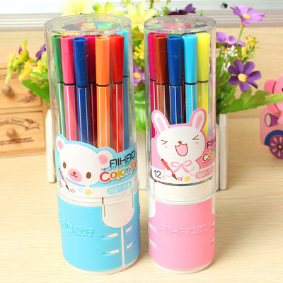 12 Colors Watercolor Pen Set for Children's Painting Needs and Creative Stationery