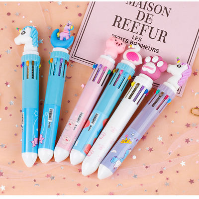 Office School Red Ink 6 Color Ballpoint Pen Cartoon Design Creative Hand Account Pen