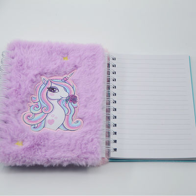 No Adhesive School Stationary Student Diary with Cute Plush Cover and Custom Print LOGO