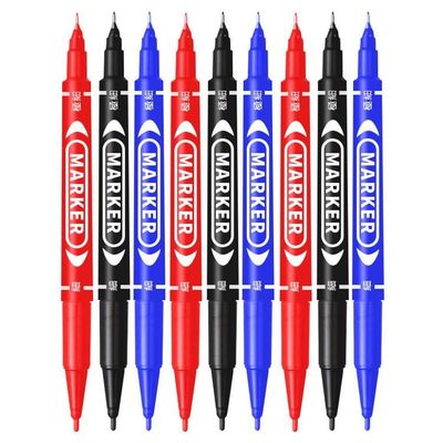 Paper Box Packaging Double-Ended Marker Pen with 240M Writing Length and Permanent Ink