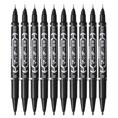 Paper Box Packaging Double-Ended Marker Pen with 240M Writing Length and Permanent Ink