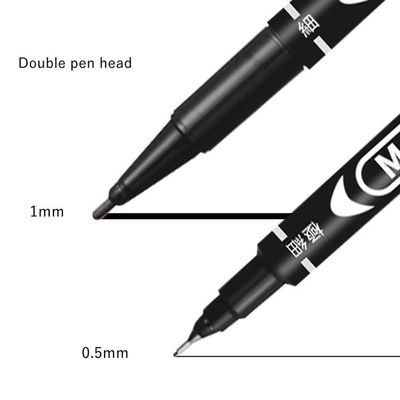 Paper Box Packaging Double-Ended Marker Pen with 240M Writing Length and Permanent Ink