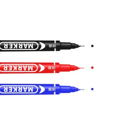 Paper Box Packaging Double-Ended Marker Pen with 240M Writing Length and Permanent Ink