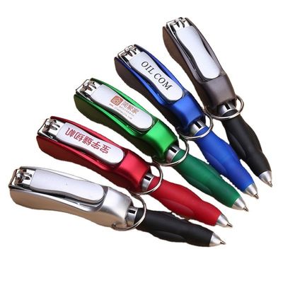 Plastic Creative Folding Ballpoint Pen with Nail Clipper and Heat Sensitive Erasable Ink