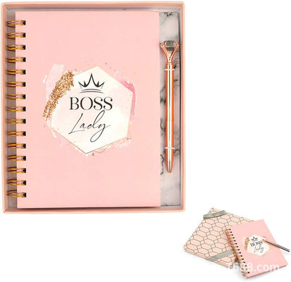 Rose Gold Foil Notebook And Pen Gift Set For Girl Custom Luxury Office Stationery Set