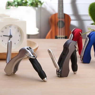 Plastic Creative Folding Ballpoint Pen with Nail Clipper and Heat Sensitive Erasable Ink