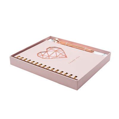 Rose Gold Foil Notebook And Pen Gift Set For Girl Custom Luxury Office Stationery Set