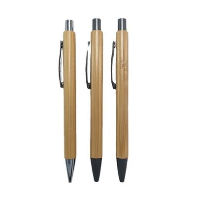 Plastic Custom LOGO Recycled Bamboo Ball Pen Wood Ballpoint Pen Writing Width 0.5 mm