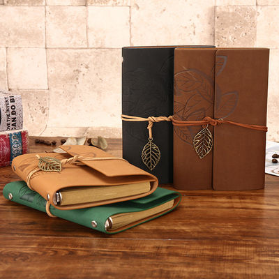 Paper Cover Custom Hardcover PU Leather Perfect Binding Jornals with 80 Inner Sheets