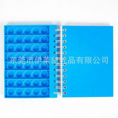 Custom Travelers Silicone Spiral Diary Notebook with Pop It Game Cover and Magnetism
