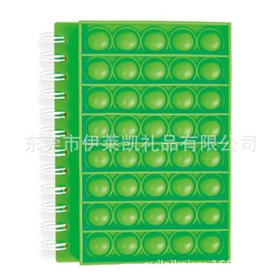 Custom Travelers Silicone Spiral Diary Notebook with Pop It Game Cover and Magnetism