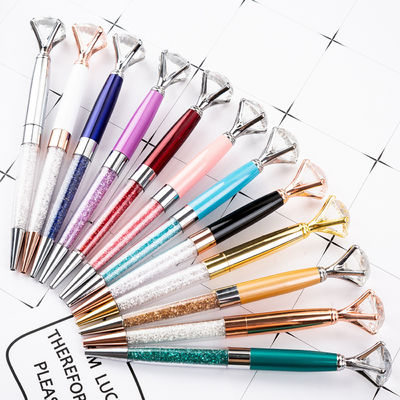 2.5g Ink Color Red Big Top Diamond Pen Multi Color Diamond Crystal Ballpoint Ball Pen For Wedding Gift