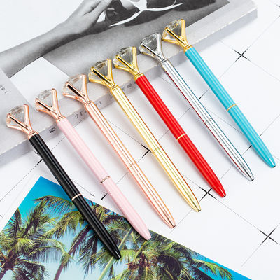 Personalized Diamond Crystal Metal Ballpoint Pen for Gift 2.5g 0.35mm Writing Width