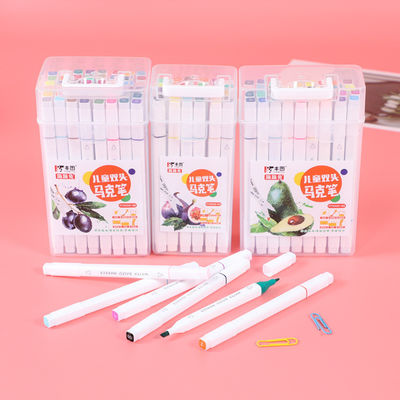 Multi Colored Art Marker Set 12 18 24 36 48 Colors Highlighter Marker Pen Double Tips