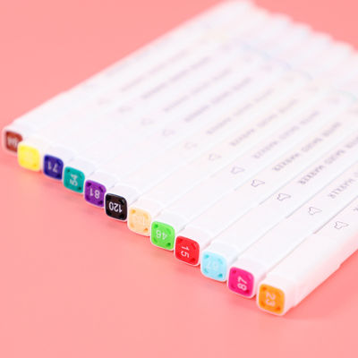 Multi Colored Art Marker Set 12 18 24 36 48 Colors Highlighter Marker Pen Double Tips