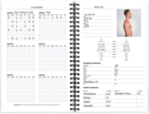 LOGO Customized Fitness Journal and Exercise Log Book for Daily Progress Tracking
