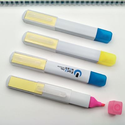 2022 Multi Color Logo OEM Plastic Highlighter Markers Pen with Sticky Note Watercolor Art