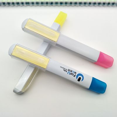 2022 Multi Color Logo OEM Plastic Highlighter Markers Pen with Sticky Note Watercolor Art