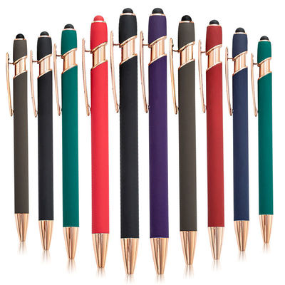 240M Writing Metal Office Ballpoint Pen with Custom Logo and Soft Touch Screen Stylus