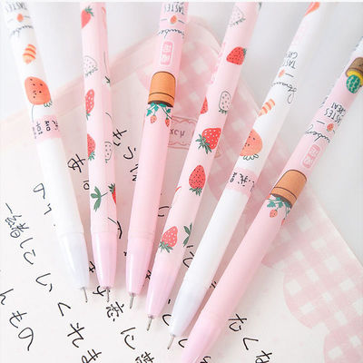 12pcs/box Cute Fruit Gel Pen Set for Student Writing 0.5mm Writing Width Novelty Design