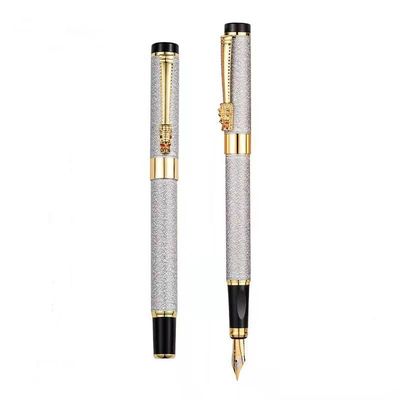 2022 Business Gift Metal Frosted Pole Pen 0.5 Iridium Ink Bag Pen for Writing Design