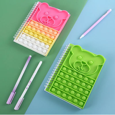 Customized Pop It Notebook Silicone Spiral Fidget Paper Book for Customer Requirements