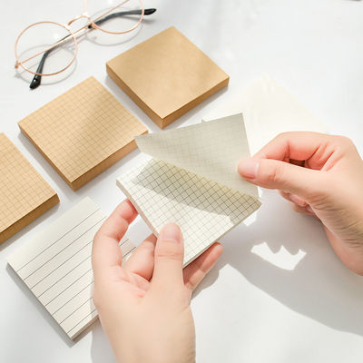 Vintage Vellum Custom Design Brown Kraft Printed Paper Memo Sticky Pad for Purchase