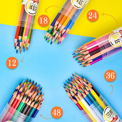 Customized Logo Personalized Cute Hexagonal Boxes Wood Coloring Pencils for Promotion