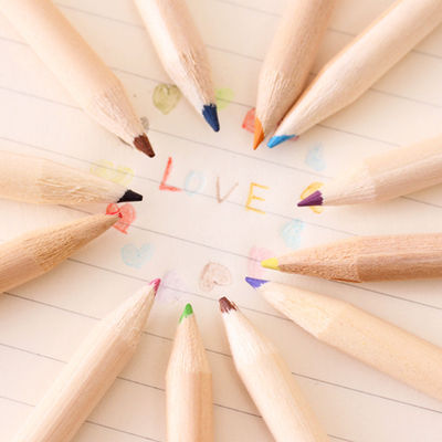 Pencil 12 Colored Pencils With Topper Sharpener Tube Packing Colorful Wooden Pencil