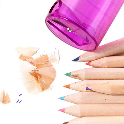 Pencil 12 Colored Pencils With Topper Sharpener Tube Packing Colorful Wooden Pencil