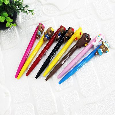 0.015kg Assorted Color Kawaii Cute Cartoon Image Stationery Click Presses Gel-Ink Pens