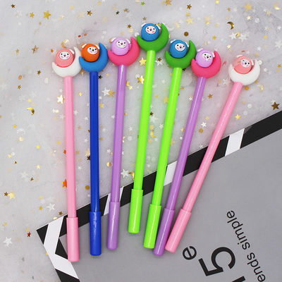 Stationery Supplies Plastic Cartoon 0.38mm Beautiful Black Gel Pen for Office and School