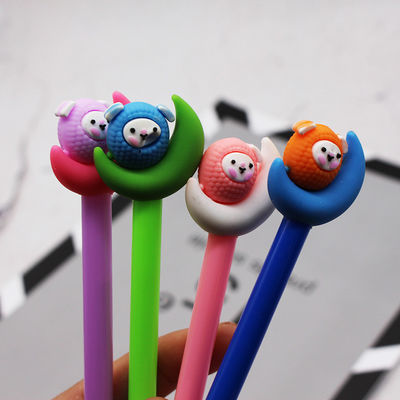 Stationery Supplies Plastic Cartoon 0.38mm Beautiful Black Gel Pen for Office and School