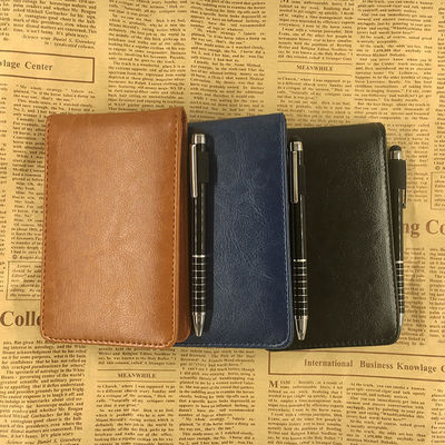 Reporters' Must-Have A7 PU Leather Cover Notepad with Gel Pen 2 Colors