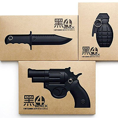 Black Customized Font Notebook Universal Writing Gun Knife Tactical Hard Cover Paper Notebook