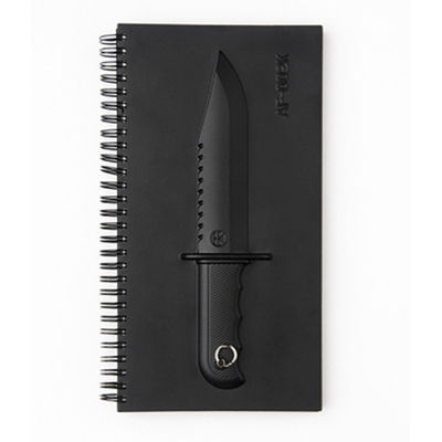 Black Customized Font Notebook Universal Writing Gun Knife Tactical Hard Cover Paper Notebook